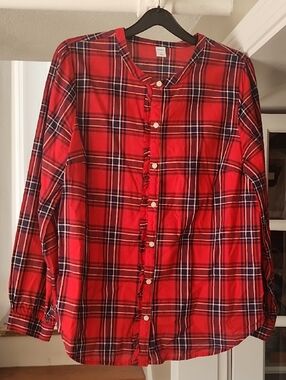 Old Navy Red Plaid Button-Down Shirt